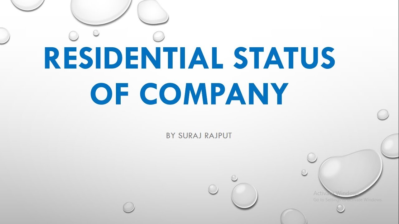 Know Residential status of company